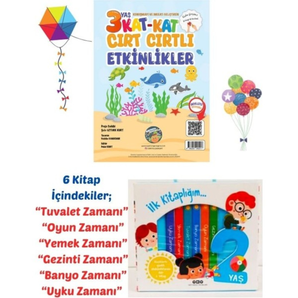 7 Kitap Set- 3 Yaş Cırt Cırtlı Etkinlikler ve Yapıkredi Yayınları Yky Kutulu Kitaplık Seti Okul Öncesi Eğitici & Öğretici Kitaplar Fiyatı