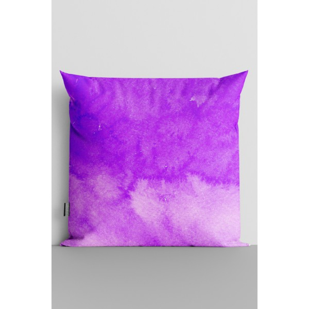 7 Renk Dekor Sulu Boya Temalı Çift Tarafı Dijital Baskılı Yastık Kırlent KILIFI-382 - 43 x 43 cm - Mor Kırlent / Mobilya Yastığı Fiyatı
