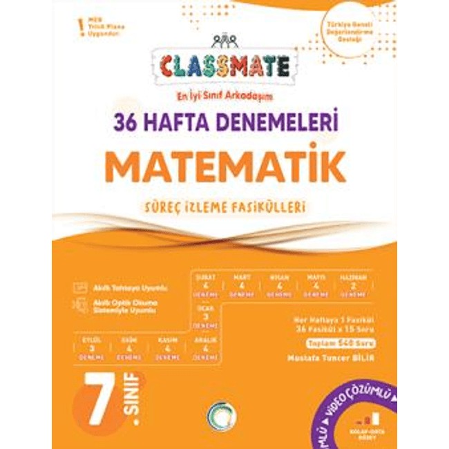 7. Sınıf Matematik Classmate 36 Hafta Denemeleri Tüm Dersler Fiyatı
