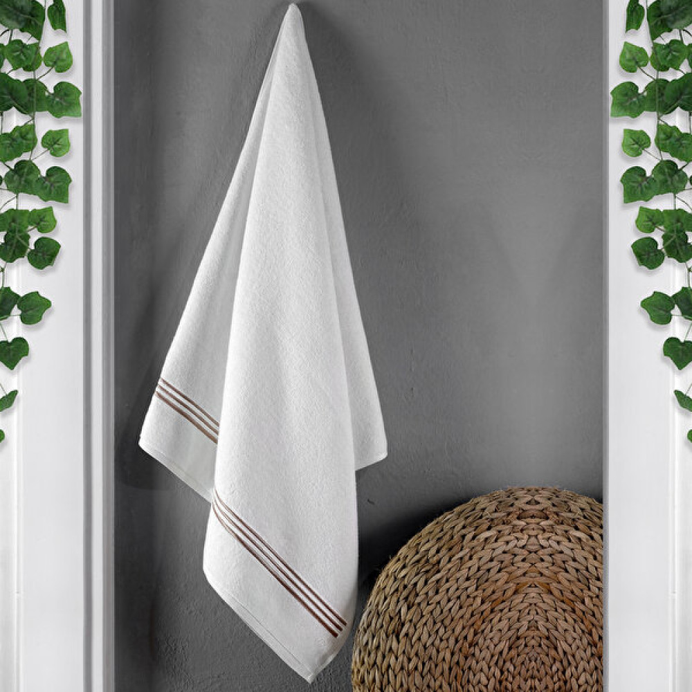 70X140 Piko Nakışlı Çeyizlik, Hediyelik İkili Banyo Havlusu - 70 x 140 cm - Açık Kahverengi Banyo Havlusu Fiyatı