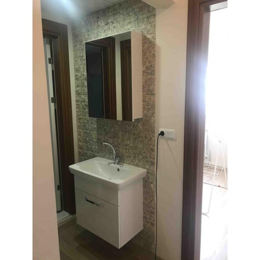 70X38CM Silinebilir Kendinden Yapışkanlı Çift Renk Gri Beyaz Esnek Tuğla Sünger Duvar Paneli Kağıdı - 70x38 - Karışık Poster Fiyatı