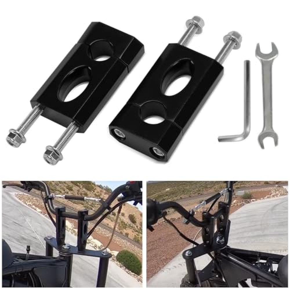 7/8" Handlebar Risers - 7/8" 22 mm Handlebar Mount Clamp Risers for Coleman Bt200x Ct200 SSR125 Razor MX350 MX650 Dirt Pit Bike 50cc 70cc 90cc 110cc XR/CRF Motocycle Dirt Pit Bike Mini Bike,Black