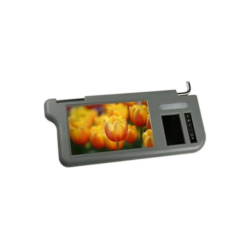 7Inch Gray Car Right Sun Visor Rear View Mirror Screen LCD Monitor 2 Channel Video