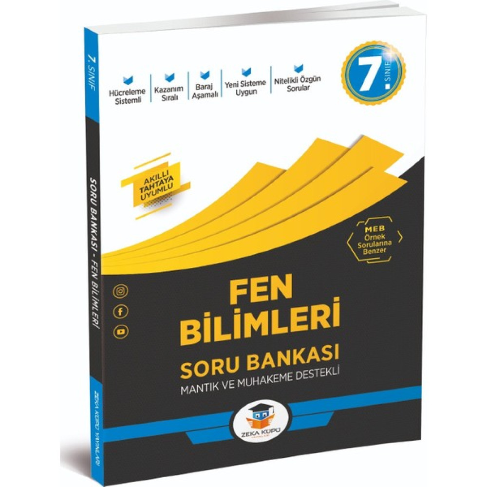 7.Sınıf Fen Bilimleri Soru Bankası Zeka Küpü Yayınları Kaynak Kitapları Fiyatı