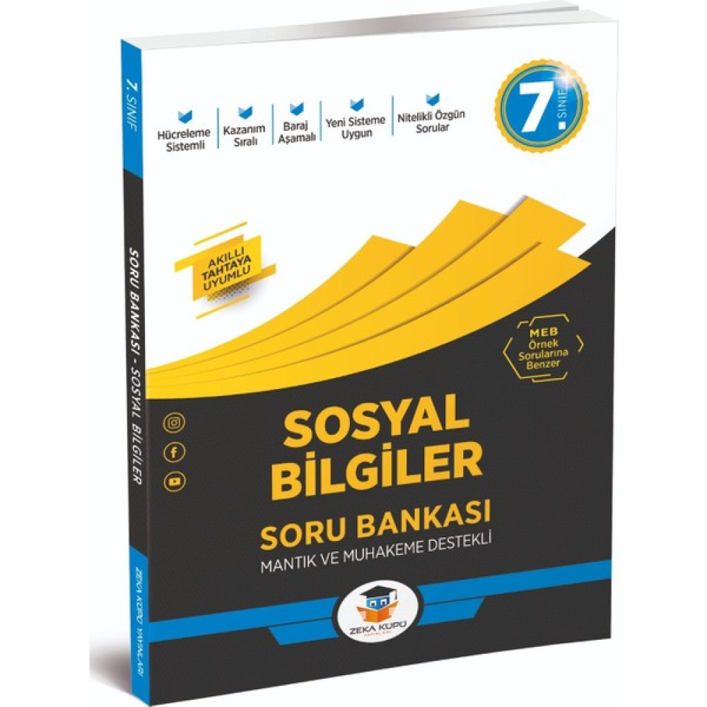 7.Sınıf Sosyal Bilgiler Soru Bankası Zeka Küpü Yayınları Kaynak Kitapları Fiyatı