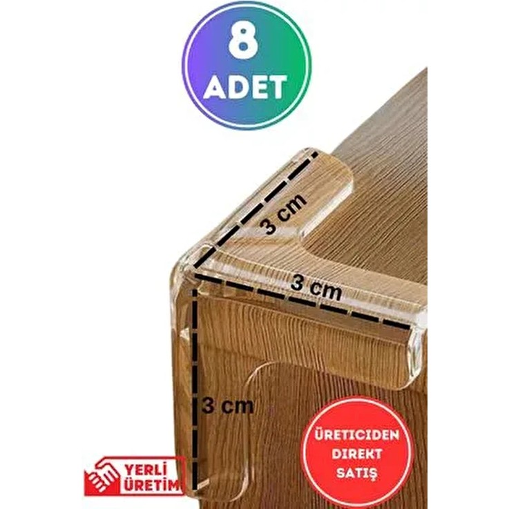 8 Adet Bebek Çocuk Yaşlı Köşe Koruması Cam Masa Mermer Sehpa Mobilya Için Şeffaf Kenar Koruyucu - Turuncu Diğer Fiyatı