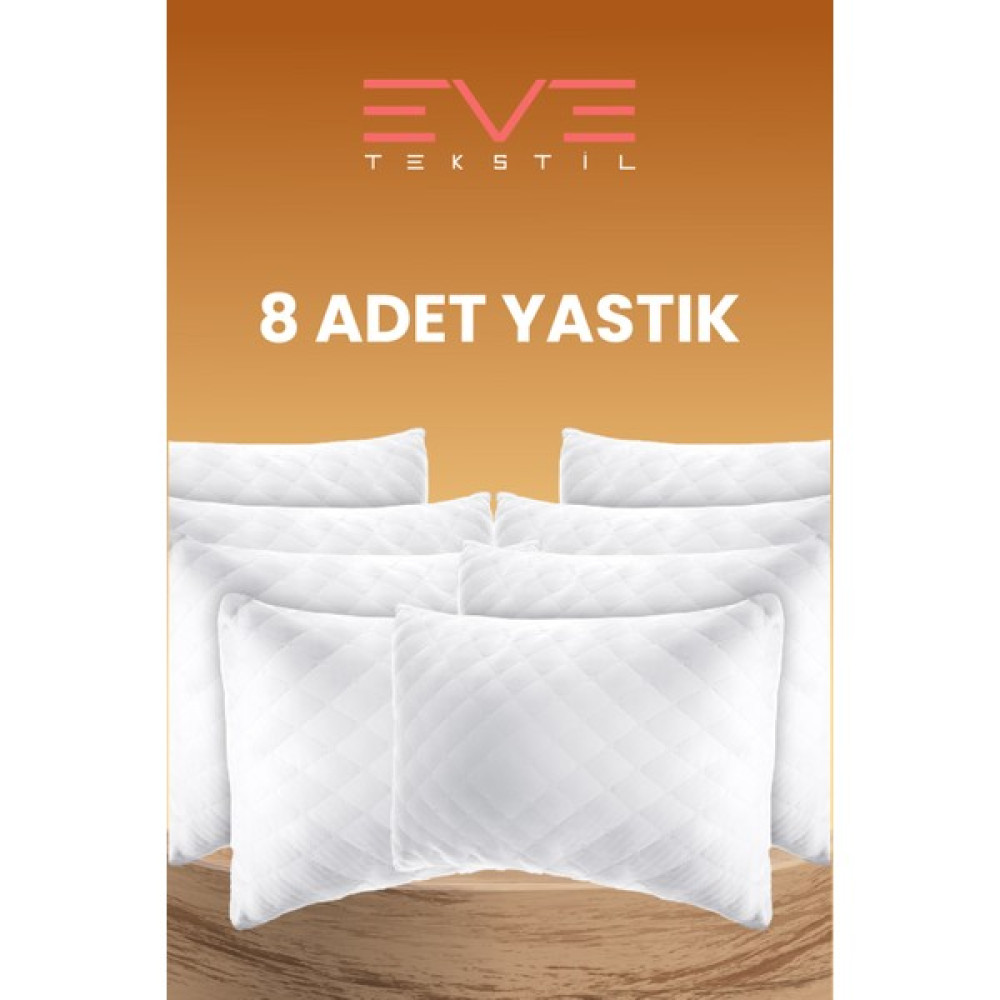 8 Adet Diamond Kalite Kapitone Yastık 50*70 cm 800 gr - 50 x 70 cm - Beyaz Yastık Fiyatı