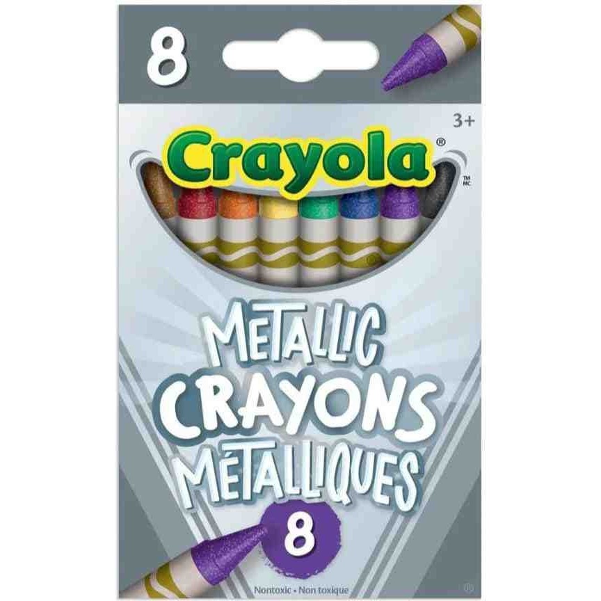 8 Metallic Crayons-Amerikan-Nontoxic-8 Metalik Renk Mum Boya Seti - 8'limetallicboya Diğer Fiyatı