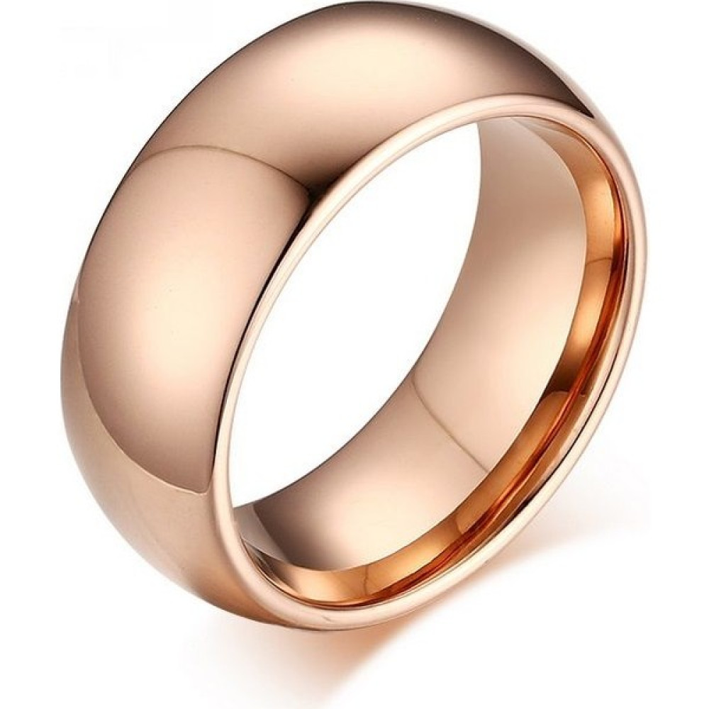 8 mm Rose Kaplama Çelik Alyans Yüzük - 10 Altın, Takı & Aksesuar Fiyatı