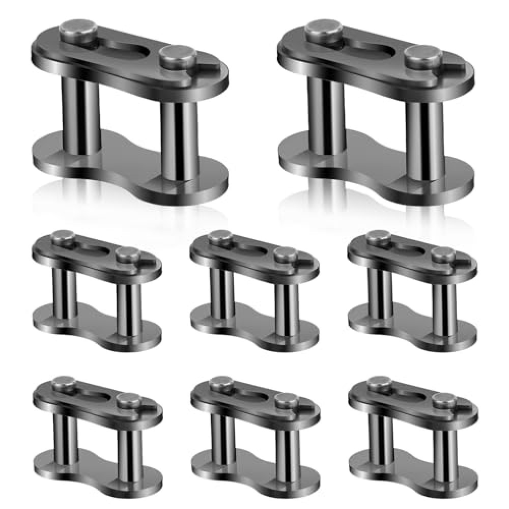 8 Pcs Steel Alloy Heavy Duty Connector, #35 Chain Master Links, Bike Chain Link Connector, Roller Chain Connecting Links for Bike Mini Bike Bicycle Karting ATV Scooter Pit