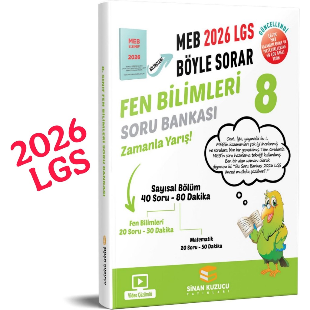 8. Sınıf 2026 Lgs Meb Böyle Sorar Fen Bilimleri Soru Bankası Video Çözümlü - ABC123 Diğer Fiyatı
