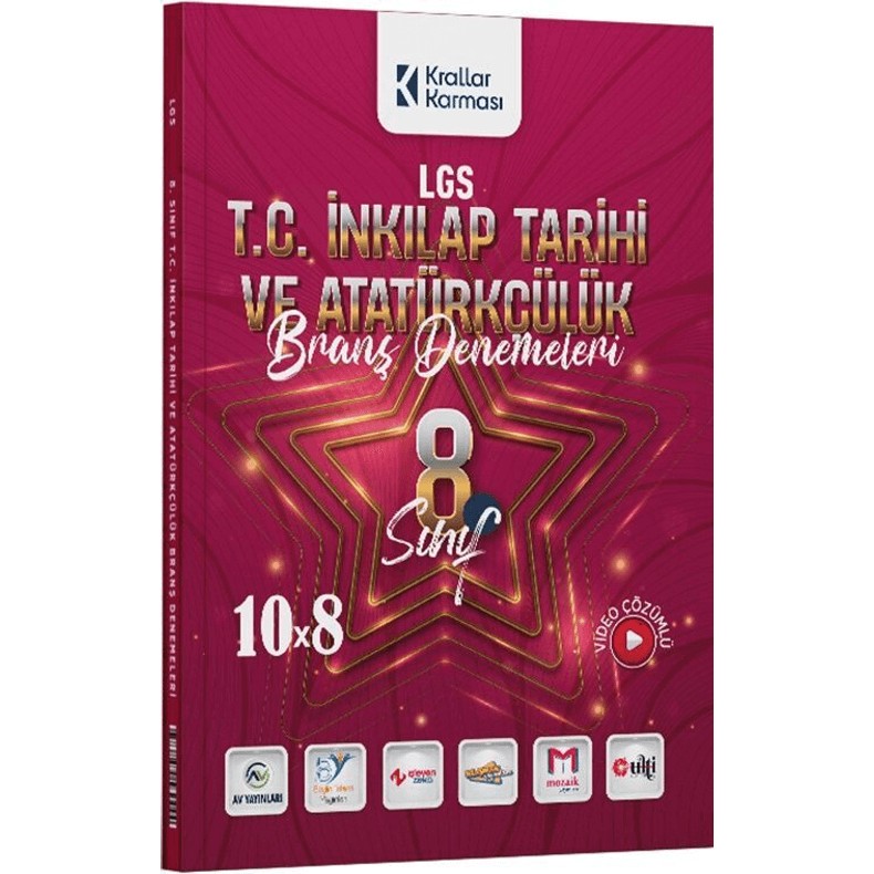 8. Sınıf Lgs T.c. Inkılap Tarihi ve Atatürkçülük 10 x 8 Branş Denemeleri Eğitim Setleri Fiyatı