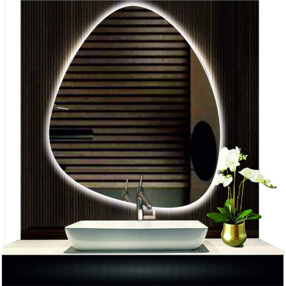 80 cm Çapında LED Işıklı Asimetrik Banyo Aynası Dekoratif Makyaj Aynası Ledli Dikey Konsol Aynası Banyo Aynası Fiyatı