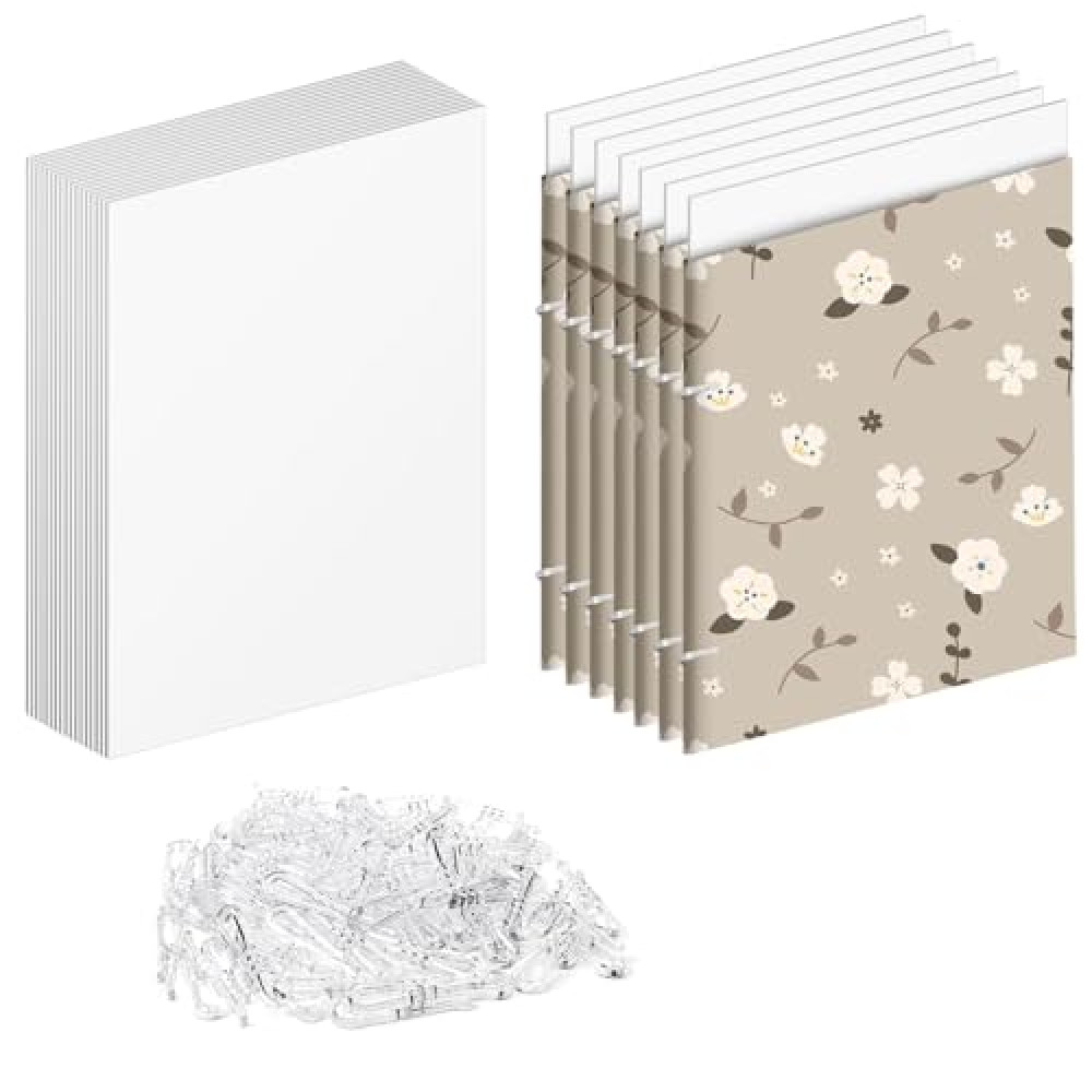 8.5 x 11 Inch Thickened Fabric Organizer Boards and Clear U-Shape Plastic Alligator Clips for Folding, Storing, and Straightening Fabric and Cloth – Comic Book Style Backing Boards (50)