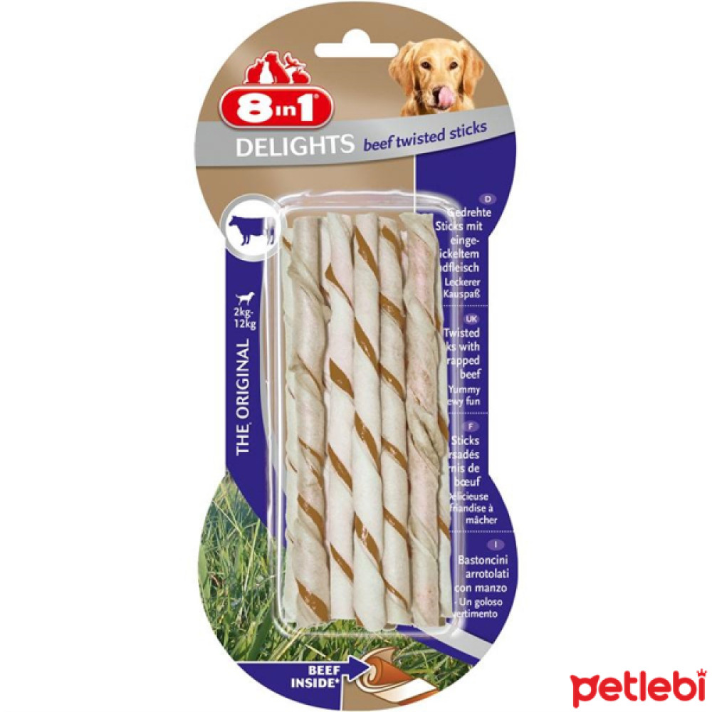 8in1 Delights Biftekli Ağız Sağlığı için Burgu Kemik (10'lu) 55gr Evcil Hayvan Ürünleri Fiyatı