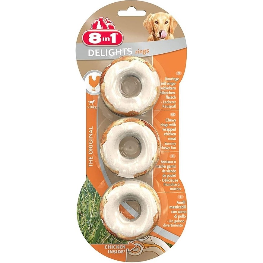 8in1 Delights Rings Köpekler İçin Ağız Bakım Kemiği Halka 3 Adet Evcil Hayvan Ürünleri Fiyatı