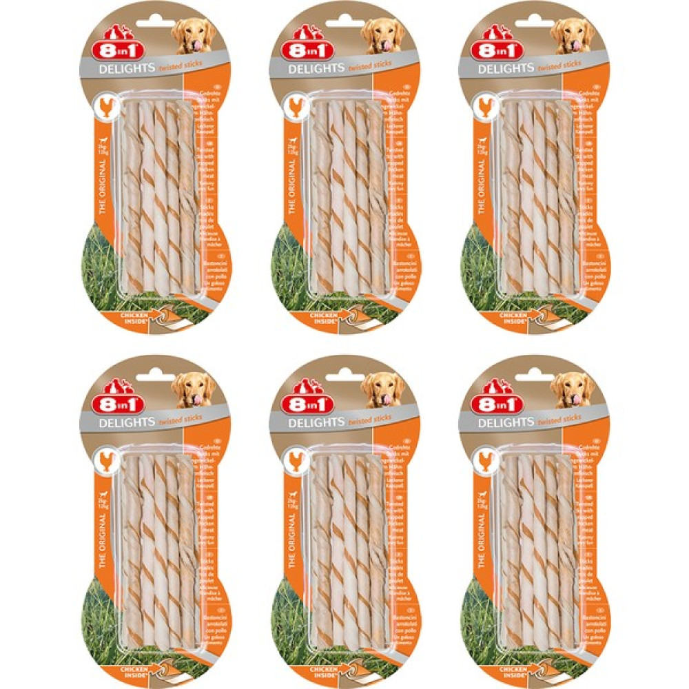 8in1 Delights Twisted Sticks Köpekler Için Tavuklu Ağız Bakım Kemiği x 6 Adet Evcil Hayvan Ürünleri Fiyatı