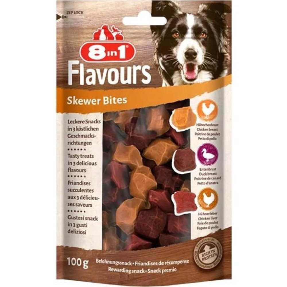8in1 Flavours Skewer Bites Kuşbaşı Dilimli Çiğneme Köpek Ödülü 100GR Evcil Hayvan Ürünleri Fiyatı