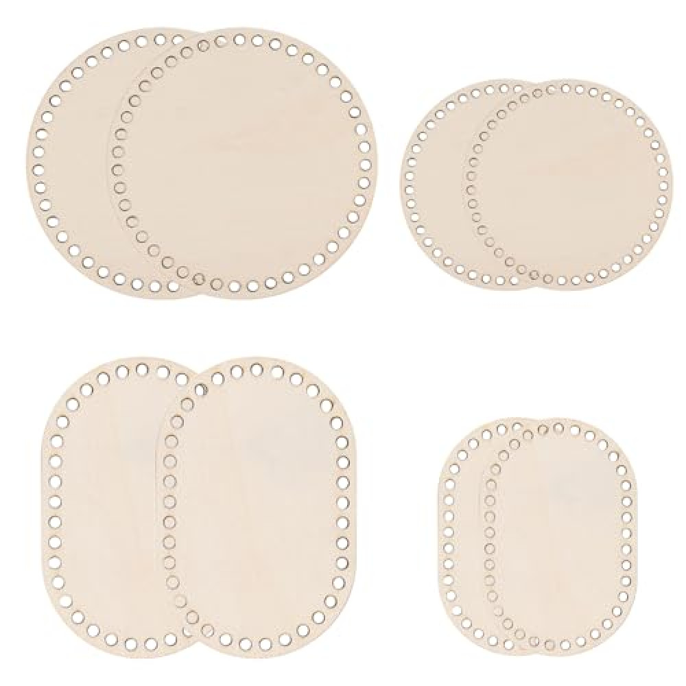 8pcs Wooden Crochet Basket Base, Oval Shape Blank Crochet Knitting Basket Wood Base Shaper, Circle Basket Bottom for Crochet, Wood Base for DIY Basket Weaving Supplies Craft Making Home Decor Furniture & Decor Fiyatı
