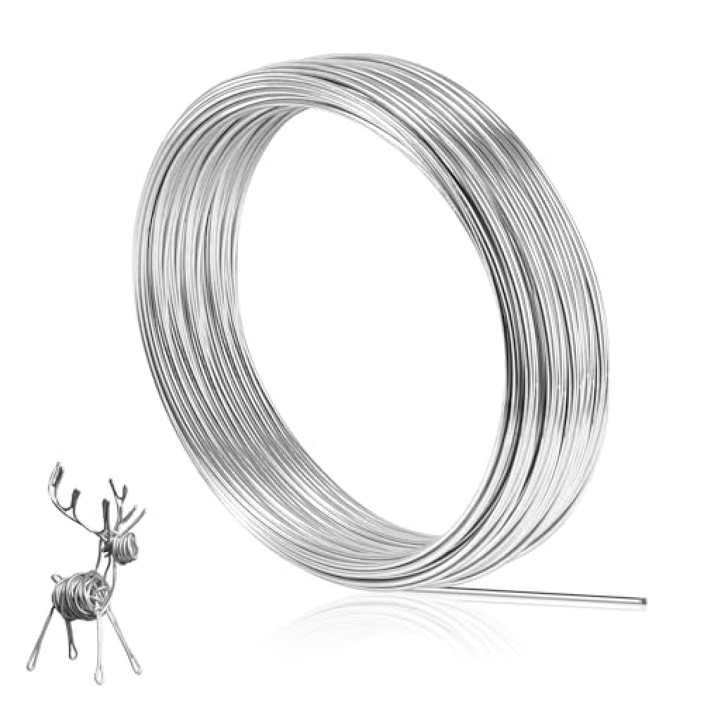 9 Gauge Bendable Aluminum Wire, 32.8 Feet Metal Craft Wire for Sculpting, DIY Jewelry Making, Doll Making, Modelling and Bonsai Training (3mm)