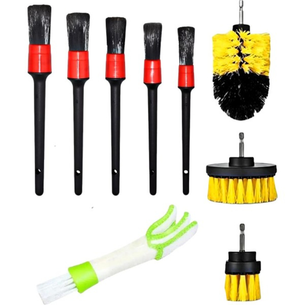 9 Parça Araç Detay Fırça Seti, Matkapla Ovma Temizleme Seti, Ovma Pedi, Sünger, Araç Temizleme, Lastik Parlatma, Derz, Lavabo, Fayans Temizliğine U... Lastikler Fiyatı