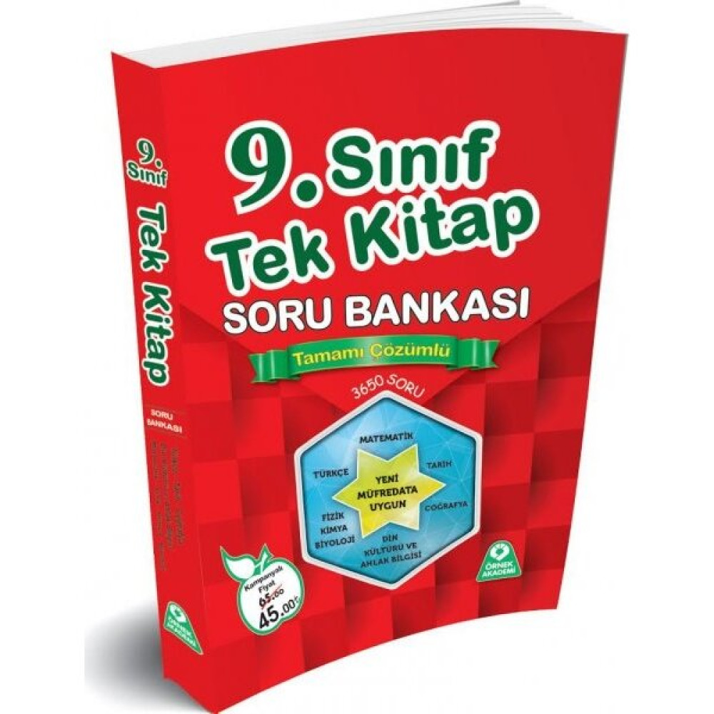 9. Sınıf Tüm Dersler Tek Kitap Tamamı Çözümlü Soru Bankası Örnek Akademi Yayınları Tüm Dersler Fiyatı