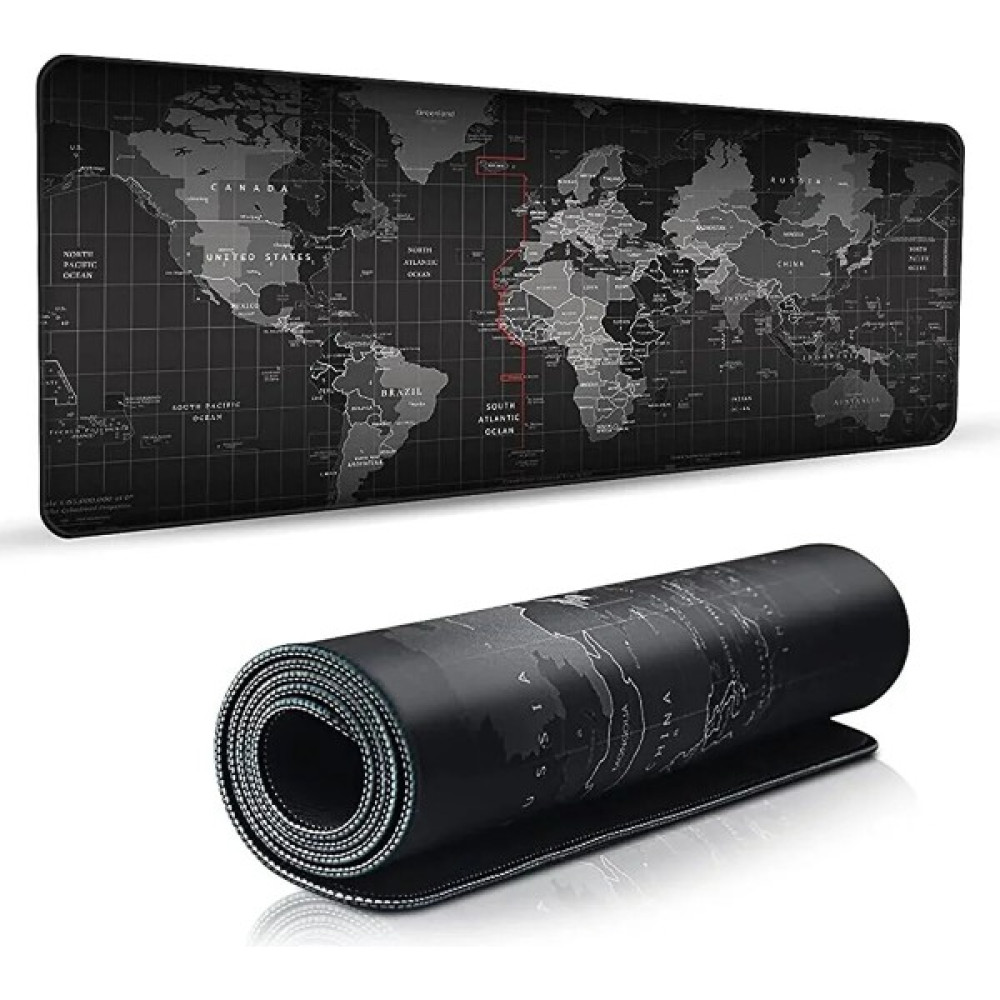 90x30 Cm Dünya Desenli Büyük Boy Gaming Mouse Pad Kaydırmaz Taban - Siyah Mouse Pad Fiyatı
