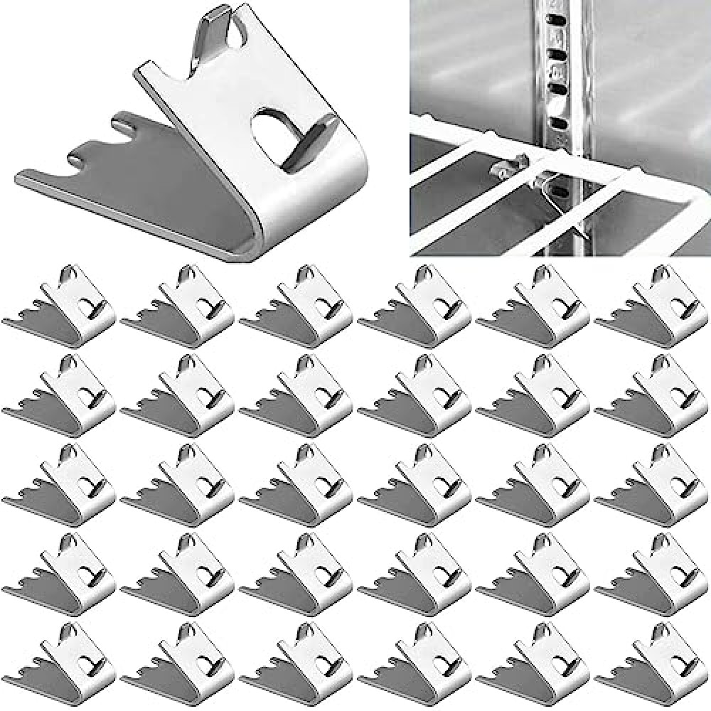 920158 Freezer Shelf Clip,Stainless Steel Shelf Clip for Refrigerator,Freezer Cooler Shelf Support,Replacement Shelf Square Buckles Clips (10)