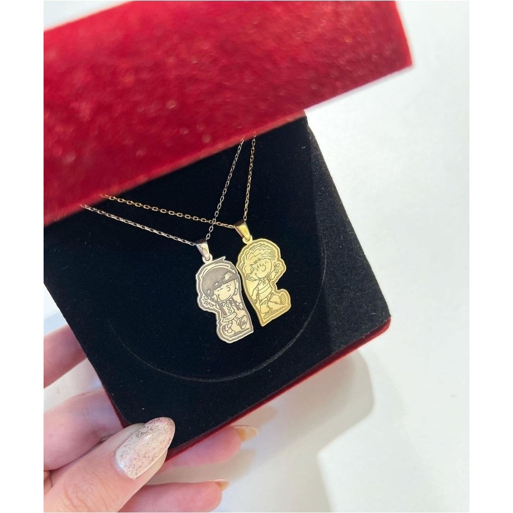 925 Ayar Gümüş Çift Cedric Chen Sevgili Kolye - Gold Gümüş Kolye Fiyatı