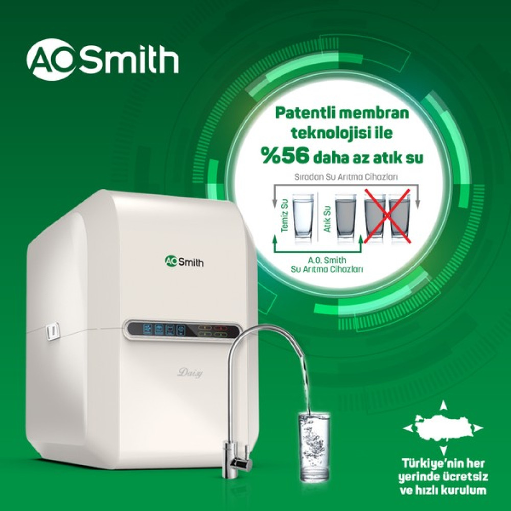 A. O. Smith Daisy Su Arıtma Cihazı Tezgah Altı Bahçe Makinesi Fiyatı