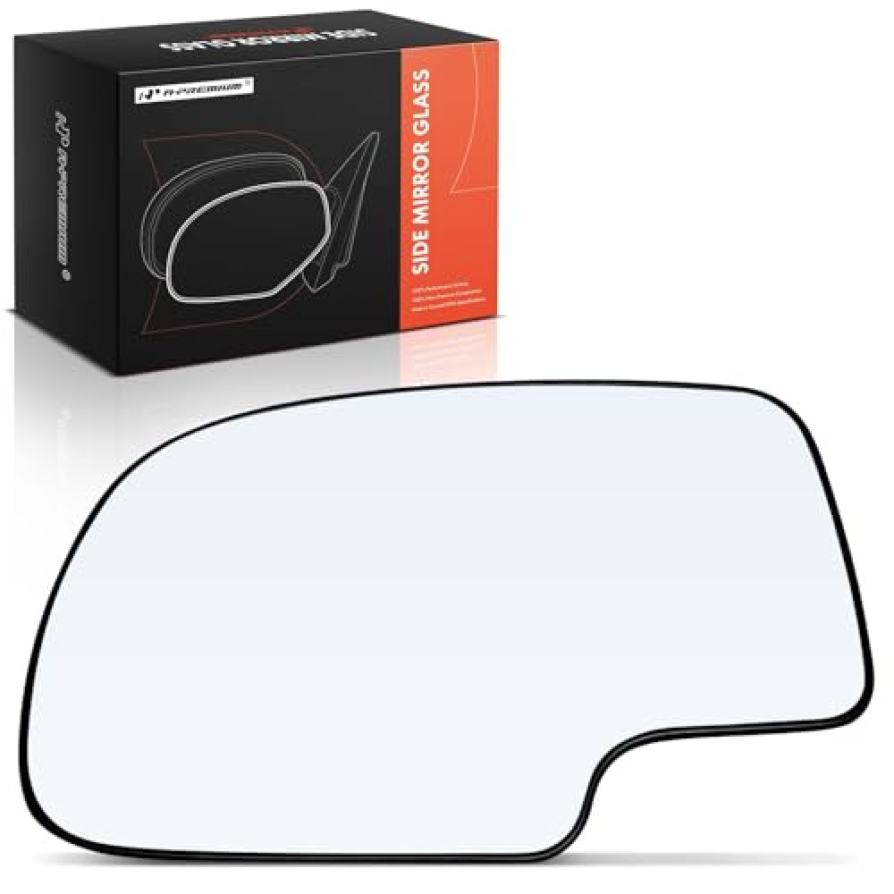 A-Premium Left Driver Side Non-Heated Mirror Glass Compatible with 1999-2007 Chevy Silverado, Tahoe, Suburban, Avalanche & GMC Sierra, Yukon & Cadillac Escalade, Escalade ESV/EXT, Replace# 12477843