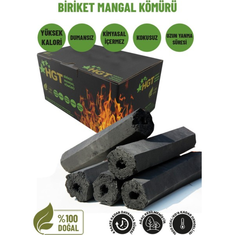 A Sınıf Briket Mangal Kömür Doğal Kimyasal Sız Presle Üretilmiş Dumansız Kokusuz Yüksek Isılı 10 kg - Renkli - 1 Adet Mangal & Barbekü Malzemeleri Fiyatı