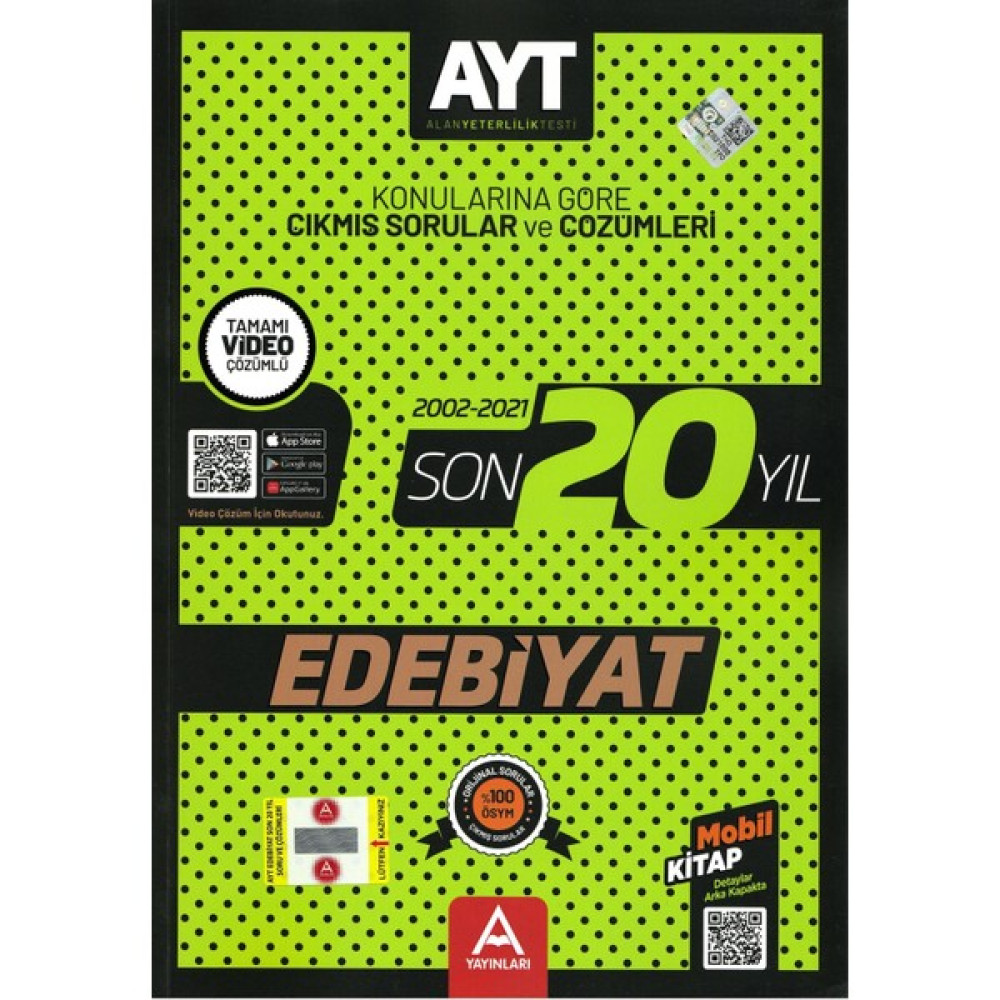 A Yayınları AYT Edebiyat Son 20 Yıl Soru ve Çözümleri Kaynak Kitapları Fiyatı