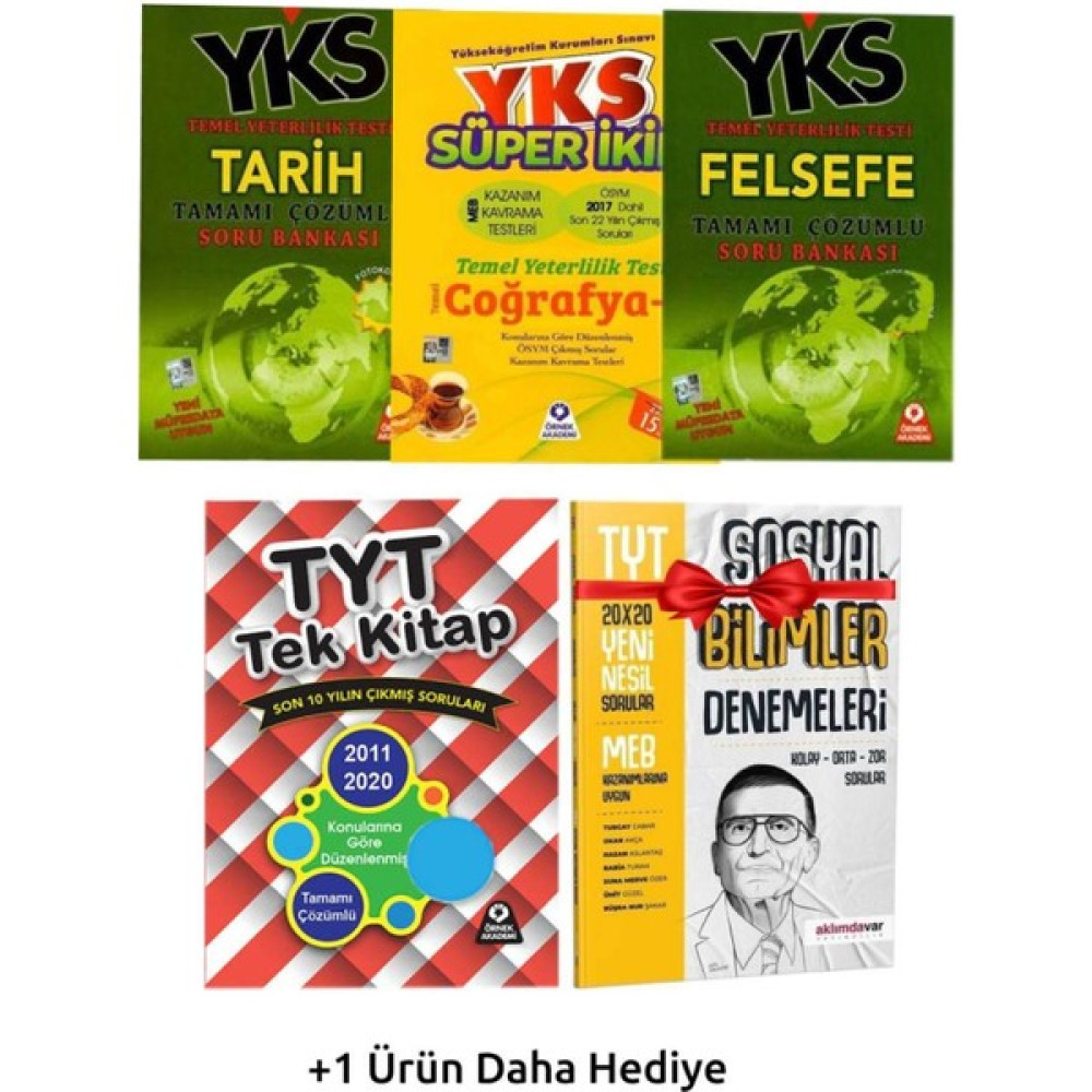 A Yayınları Örnek Yks Tarih Soru Bankası+Coğrafya Süper Ikili+Felsefe Soru B+TYT Çıkmış Sorular+Hediyeler Temel Yeterlilik Testi (TYT) Fiyatı