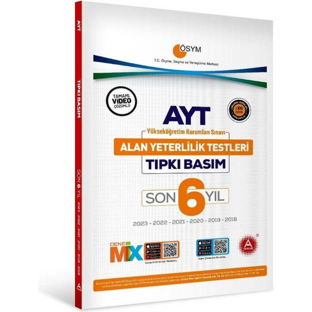 A Yayınları Son 6 Yıl AYT Tıpkı Basım Deneme Sınavı Bire Bir ÖSYM Çıkmış Sorular Temel Yeterlilik Testi (TYT) Fiyatı