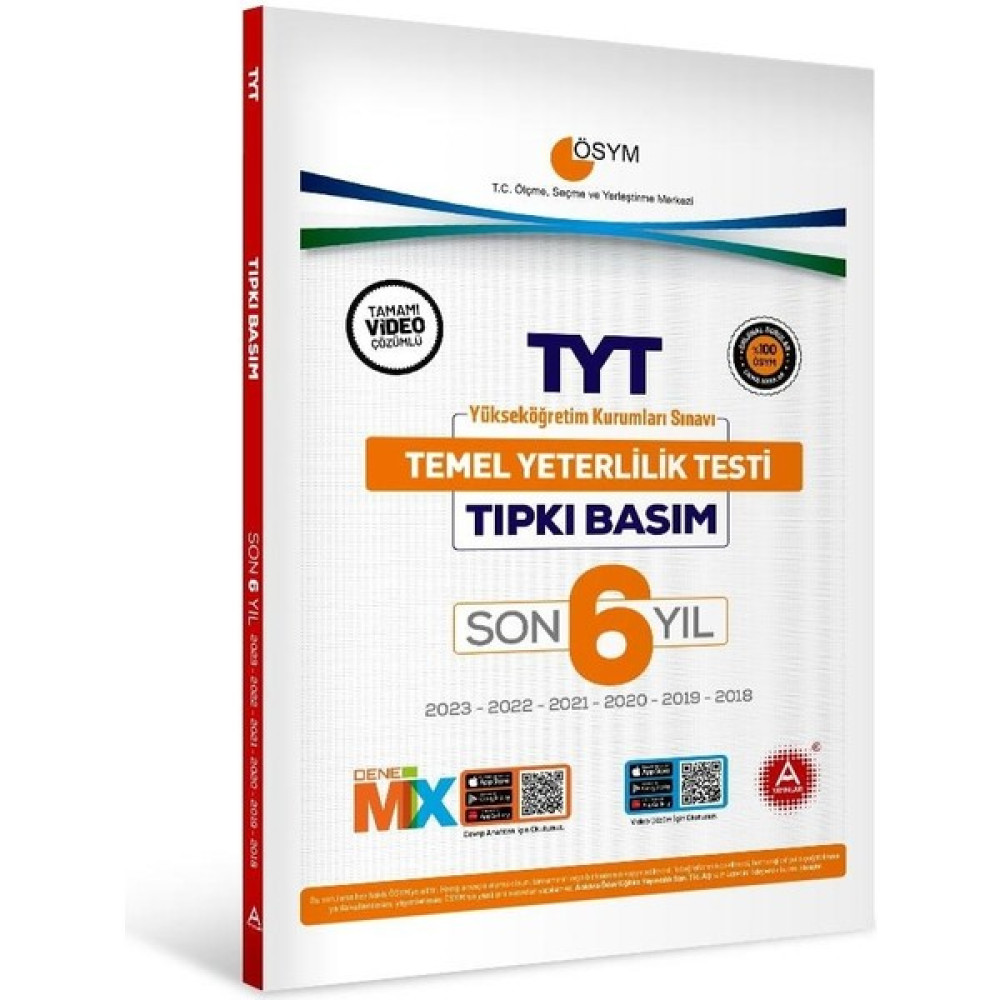 A Yayınları Son 6 Yıl TYT Tıpkı Basım Deneme Sınavı Bire Bir Ösym Çıkmış Sorular Temel Yeterlilik Testi (TYT) Fiyatı