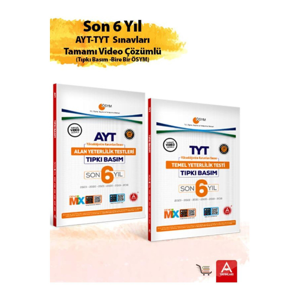 A Yayınları Son 6 Yılın TYT-AYT Çıkmış Sorular Seti Bire Bir ÖSYM Tamamı Video Çözümlü Ders Sınav Kitapları Fiyatı