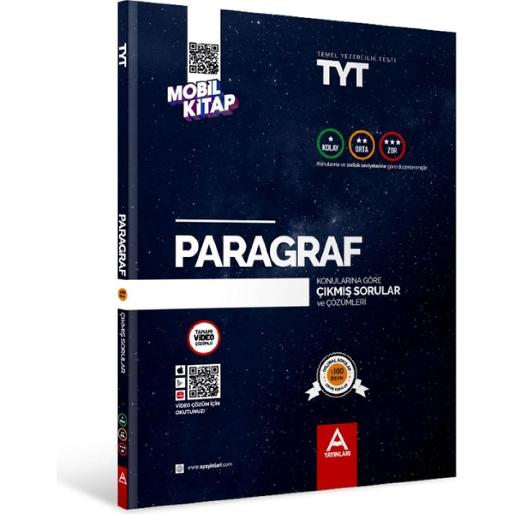 A Yayınları TYT Paragraf Konularına ve Zorluk Derecesine Göre Çıkmış Sorular Temel Yeterlilik Testi (TYT) Fiyatı