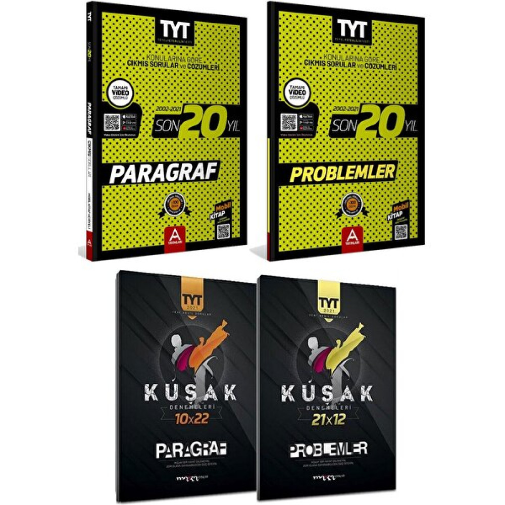 A Yayınları TYT Paragraf ve Problemler Son 20 Yıl Soru ve Çözümleri + TYT Kuşak Paragraf ve Problemler Matematik Fiyatı