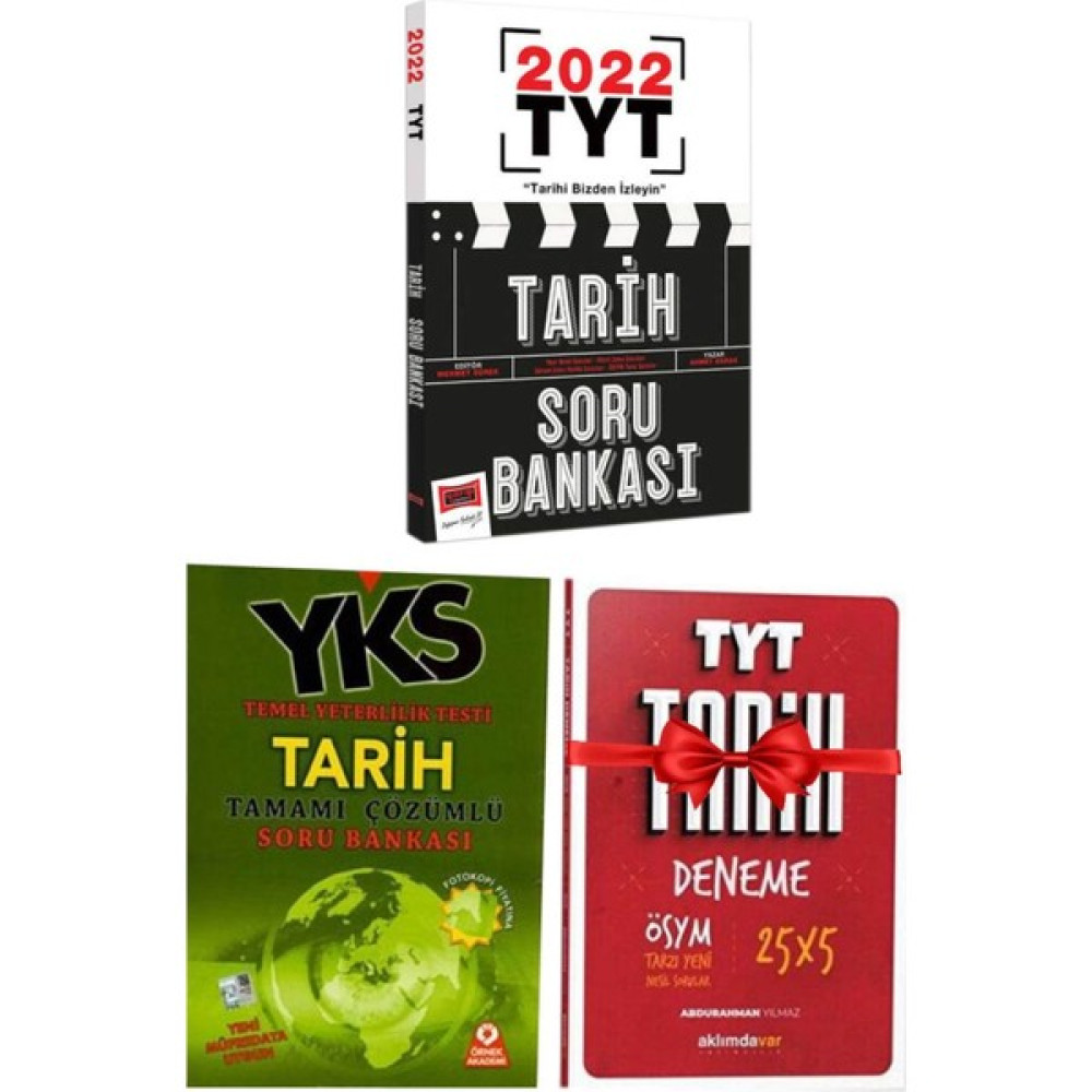 A Yayınları Yargı Tyt Tarih Soru Bankası+Örnek Yks Tarih Soru Bankası+Aklımdavar Tyt Tarih Deneme Temel Yeterlilik Testi (TYT) Fiyatı