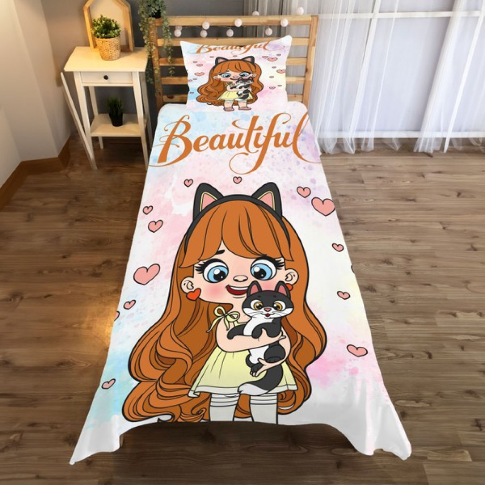 A2ZTR Beautiful Desenli Desenli Tek Kişilik Yatak Örtüsü ve Yastık Kılıfı - Renkli - 140 x 220 cm Yatak Örtüsü Fiyatı