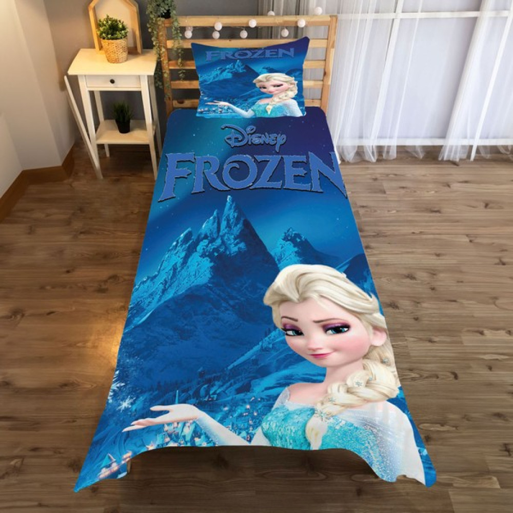A2ZTR Frozen Desenli Tek Kişilik Yatak Örtüsü ve Yastık Kılıfı - Renkli - 140 x 220 cm Yatak Örtüsü Fiyatı