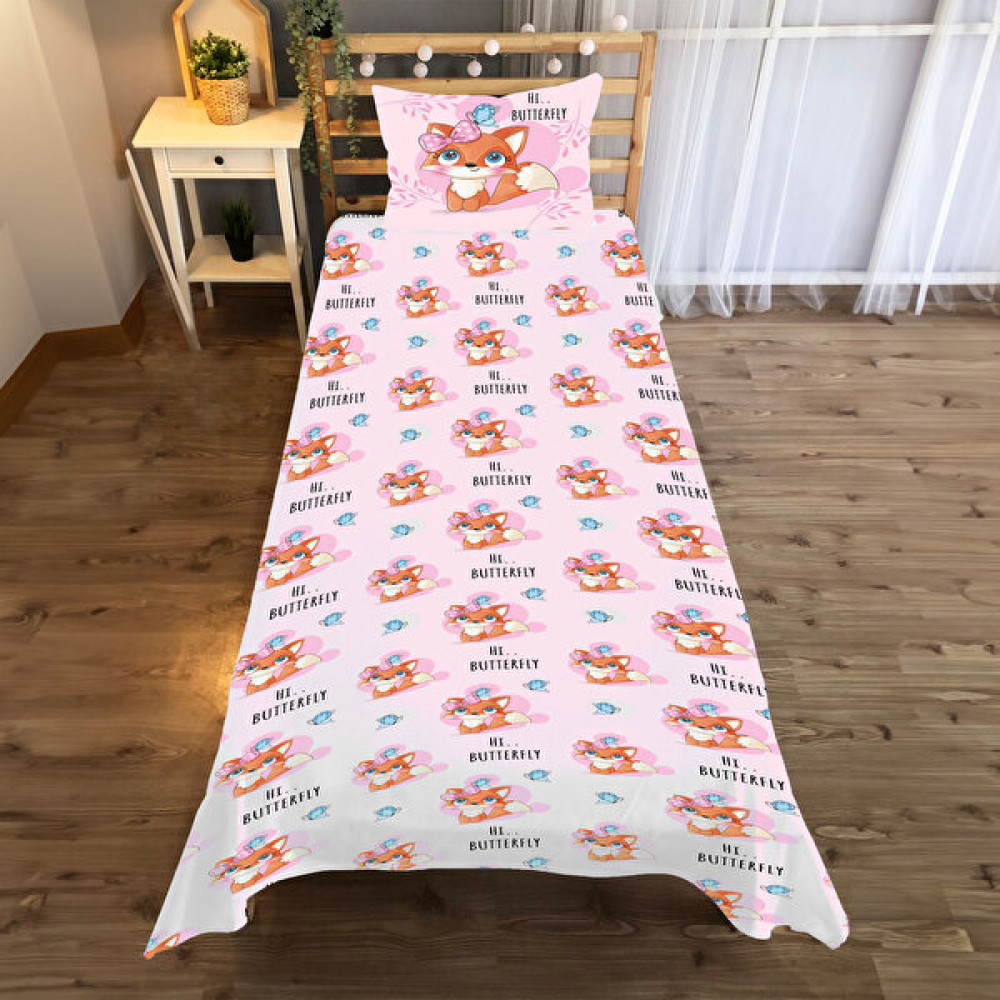 A2ZTR Kelebek Merhaba Desenli Tek Kişilik Yatak Örtüsü ve Yastık Kılıfı - Renkli - 140 x 220 cm Yatak Örtüsü Fiyatı