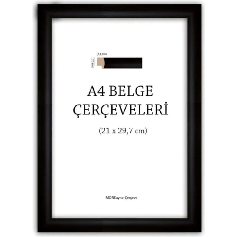 A4 Diploma Belgelik 1.Sınıf Siyah Çerçeve (22mm) Resim & Fotoğraf Çerçevesi Fiyatı