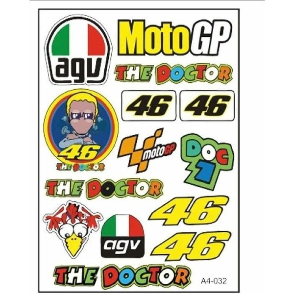 A4 Sticker 032 Tek Paket Çoklu Sticker - Motogp Oto Boyaları Fiyatı