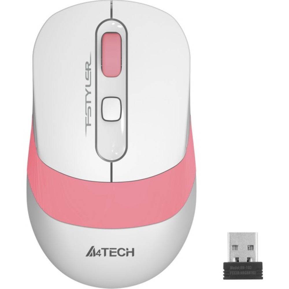 A4Tech FG10 Nano Alıcı Kablosuz Optik 2000DPI Enerji Korumalı Mouse - Beyaz/Pembe - Pembe Klavye - Mouse Fiyatı