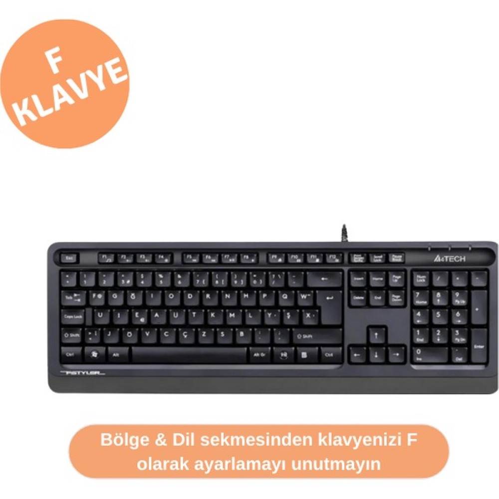 A4Tech FK10-F-USB-GRI FK10 F TR Multimedya Klavye Oyuncu Klavyesi Fiyatı