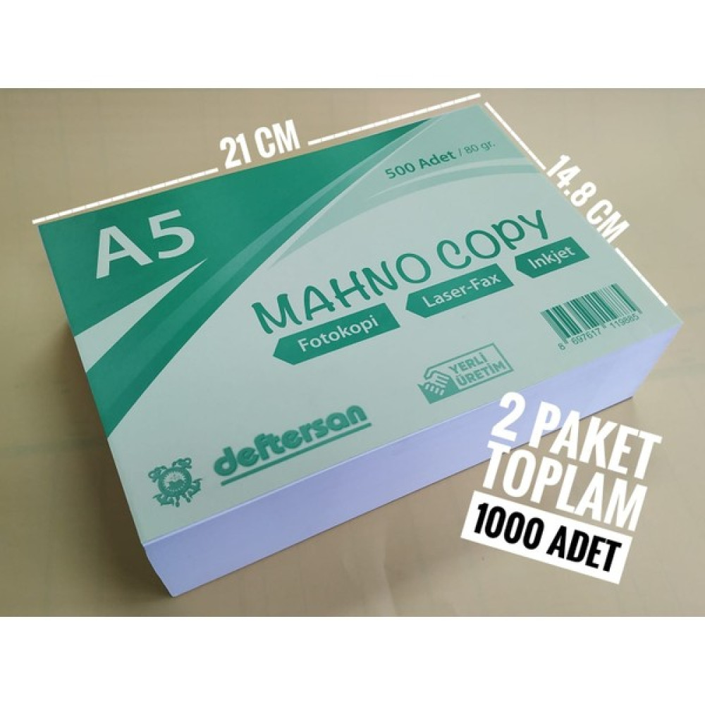 A5 Fotokopi Kağıdı 80 gr 2X500= 1000 Adet Fotokopi Kağıdı Fiyatı