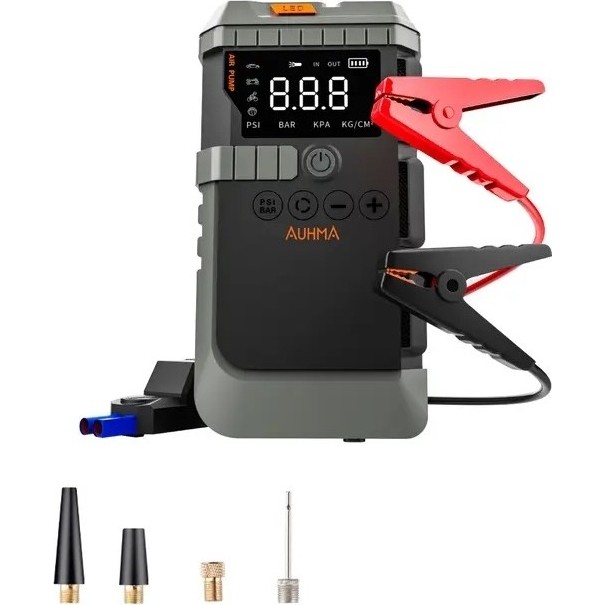 A7711 Jump Starter Auhma Akü Takviye Cihazı 4'ü 1 Arada Powerbank, Çantalı Hava Kompresörü Hava Kompresörü Fiyatı