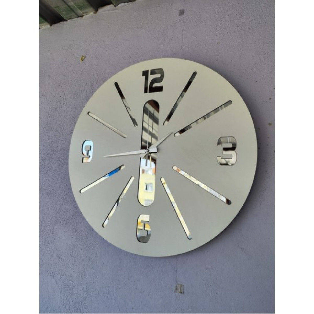 AA Shop Beyaz Renk Hediyelik Ahşap Dekoratif Farklı Desenli Duvar Saati 50CM - Beyaz - Gümüş - 50 x 50 cm Dekoratif Saat Fiyatı